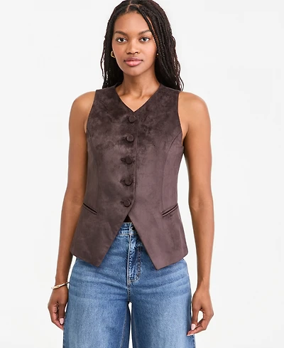 On 34th Women's Faux Suede Longline Tailored Vest, Macy's Exclusive
