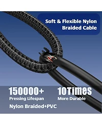 Lofree Nylon Braided Audio Cable Gold Plated Connectors Hi Fi Sound Quality Multi Layer Shielding