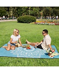Piscifun Waterproof Sandproof Beach Blanket With Sand Remover Portable Outdoor Camping Mat