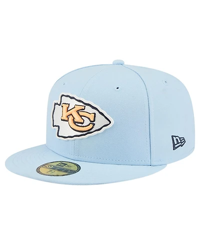 New Era Men's Coastal Blue Kansas City Chiefs 59FIFTY Fitted Hat