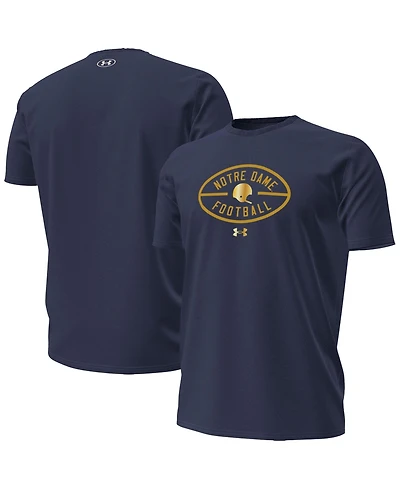 Under Armour Men's Navy Notre Dame Fighting Irish 2026 Shamrock Series Metallic Football Icon Performance Cotton T-Shirt