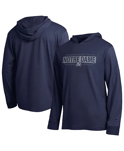 Champion Men's Navy Notre Dame Fighting Irish Gradient All-Star Long Sleeve Hooded T-Shirt