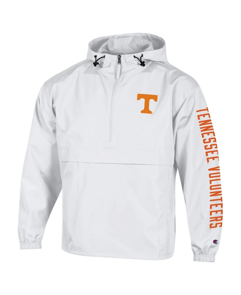 Champion Men's White Tennessee Volunteers Cloud Packable Half-Zip Hooded Sweatshirt