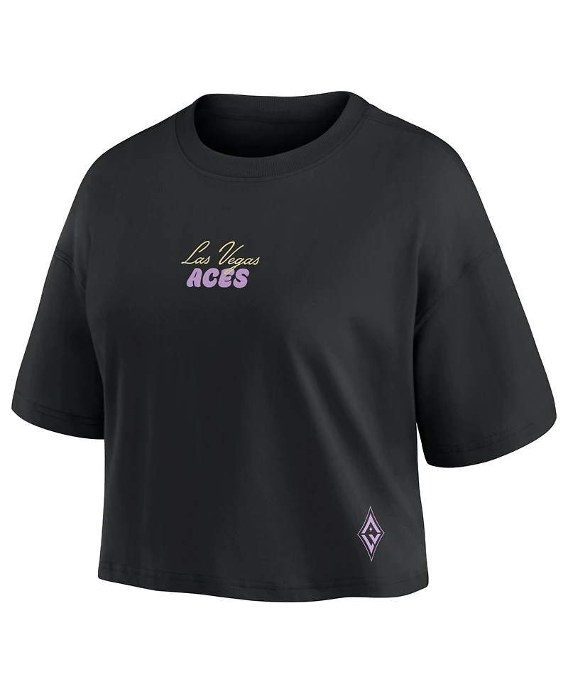 Fanatics Women's A'ja Wilson Black Las Vegas Aces Name Number Cropped Top