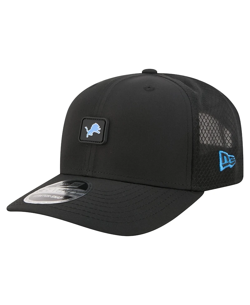 New Era Men's Black Detroit Lions Micro Badge 9SEVENTY Adjustable Hat