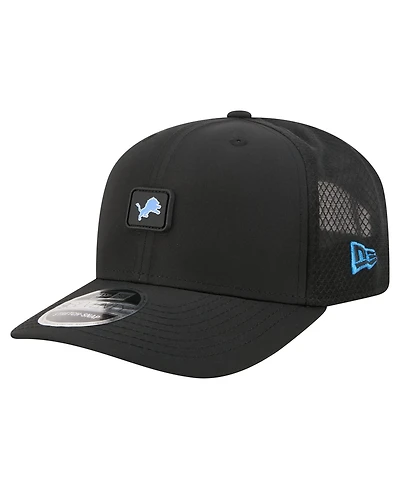 New Era Men's Black Detroit Lions Micro Badge 9SEVENTY Adjustable Hat