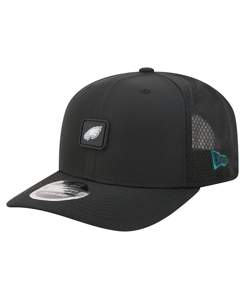 New Era Men's Black Philadelphia Eagles Micro Badge 9SEVENTY Adjustable Hat
