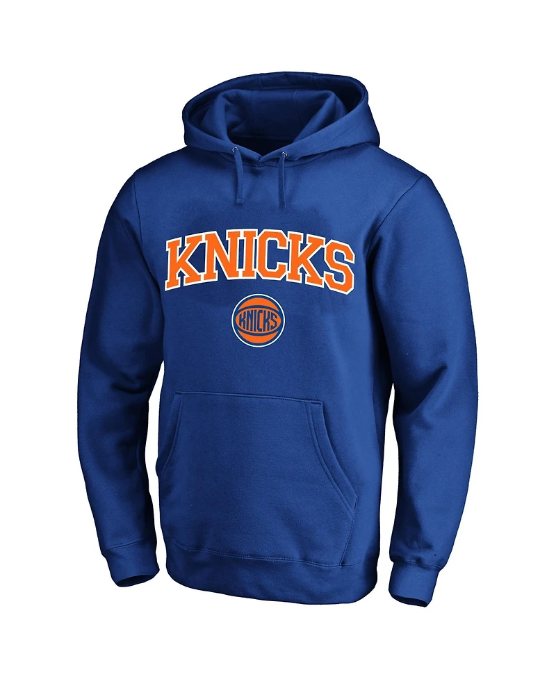 Profile Men's Blue New York Knicks Big Tall Arch Over Logo Hoodie