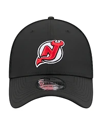 New Era Men's Black Jersey Devils Logo 39THIRTY Flex Hat