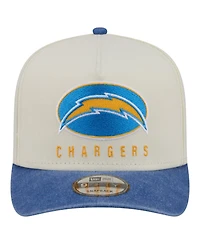 New Era Men's Cream/Powder Blue Los Angeles Chargers Washed A-Frame 9FIFTY Snapback Hat