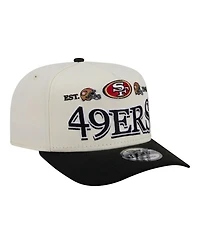 New Era Men's Cream/Black San Francisco 49ers A-Frame 9FIFTY Snapback Hat
