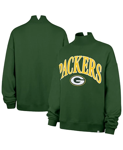 47 Brand Women's Green Bay Packers Oversized Vantage Mock Neck Sweatshirt