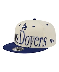 New Era Men's Cream Los Angeles Dodgers Oversized Slogan 9FIFTY Snapback Hat