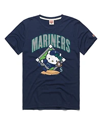 Homage Men's and Women's Navy Seattle Mariners Hello Kitty Tri-Blend T-Shirt
