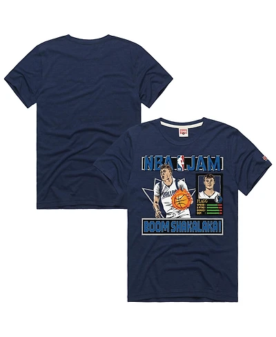 Homage Men's and Women's Cooper Flagg Navy Dallas Mavericks Nba Jam Tri-Blend T-Shirt