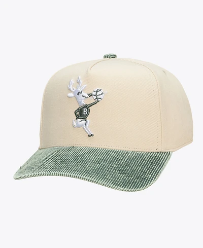 Mitchell & Ness Men's and Women's Cream/Green Milwaukee Bucks Faded Pro Snapback Hat