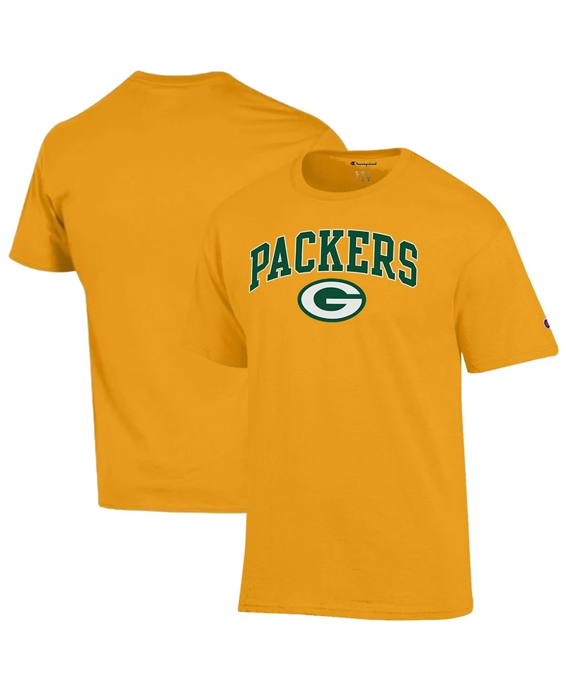 Champion Men's Gold Green Bay Packers Arch Over Logo T-Shirt
