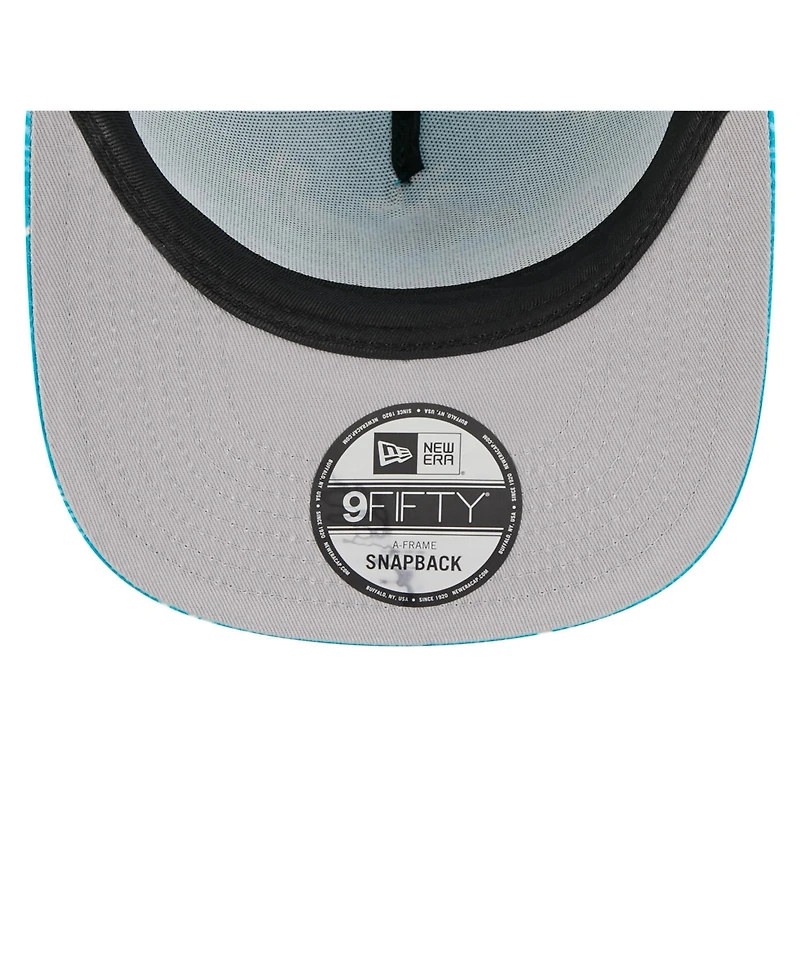 New Era Men's Aqua Miami Dolphins Palm Print A-Frame 9FIFTY Snapback Hat