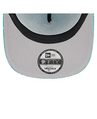 New Era Men's Aqua Miami Dolphins Palm Print A-Frame 9FIFTY Snapback Hat
