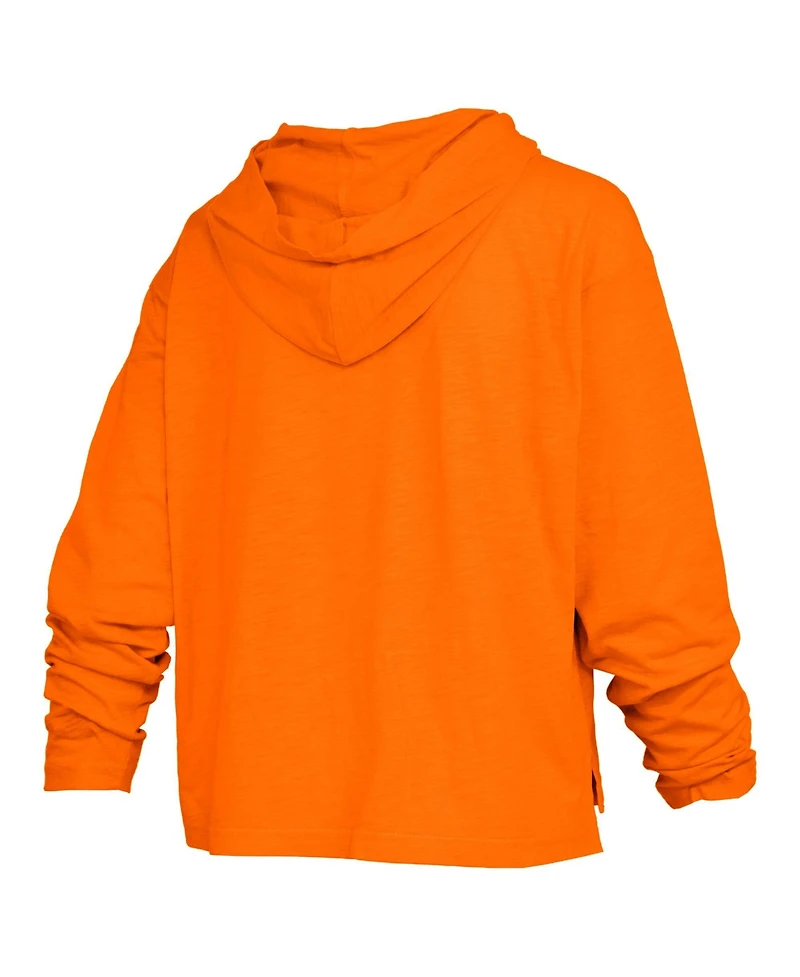 Pressbox Women's Tennessee Orange Volunteers Castillo Slub Waist Length Long Sleeve Hooded T-Shirt