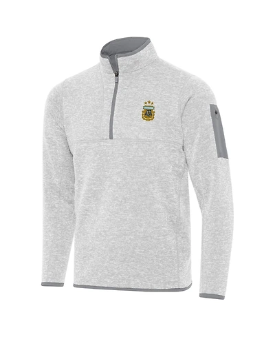 Antigua Men's Heather Gray Argentina National Team Fortune Quarter-Zip Pullover Sweatshirt