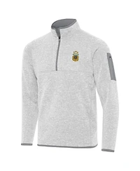 Antigua Men's Heather Gray Argentina National Team Fortune Quarter-Zip Pullover Sweatshirt