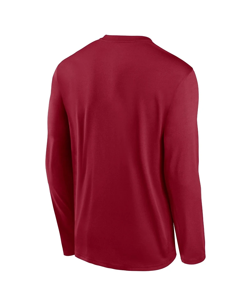 Jordan Men's Crimson Oklahoma Sooners Primetime Alternate Logo Legend Performance Long Sleeve T-Shirt