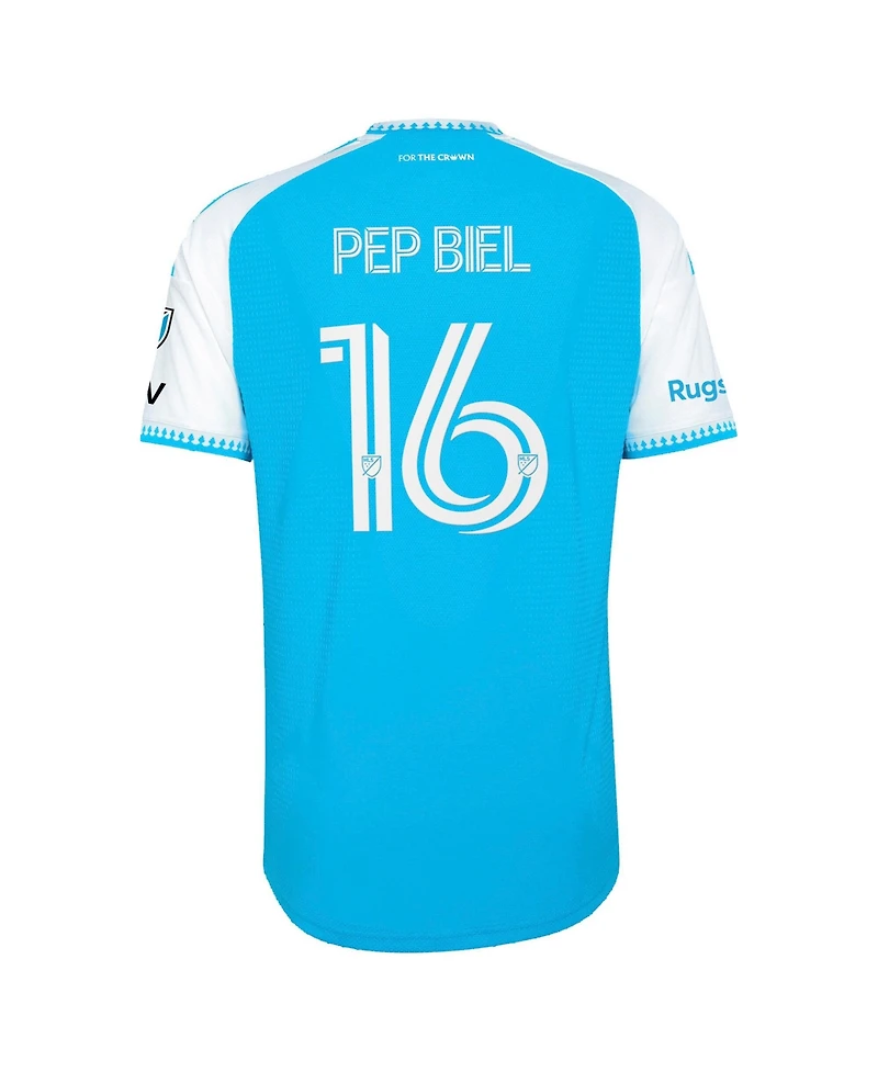 Adidas Men's Pep Biel Blue Charlotte Fc 2026 Carolina Kit: Crowns Up On-Field Authentic Patch Jersey