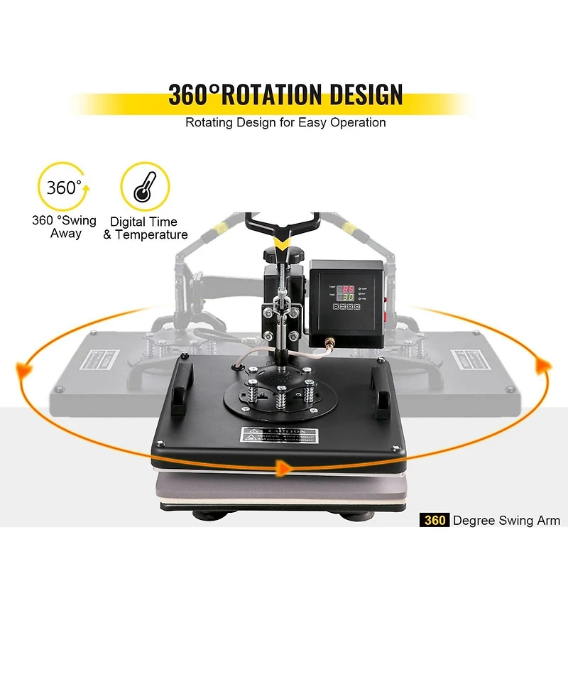 Sevorley 8-in-1 Heat Press Sublimation Machine with 53-inch Vinyl Cutter Plotter