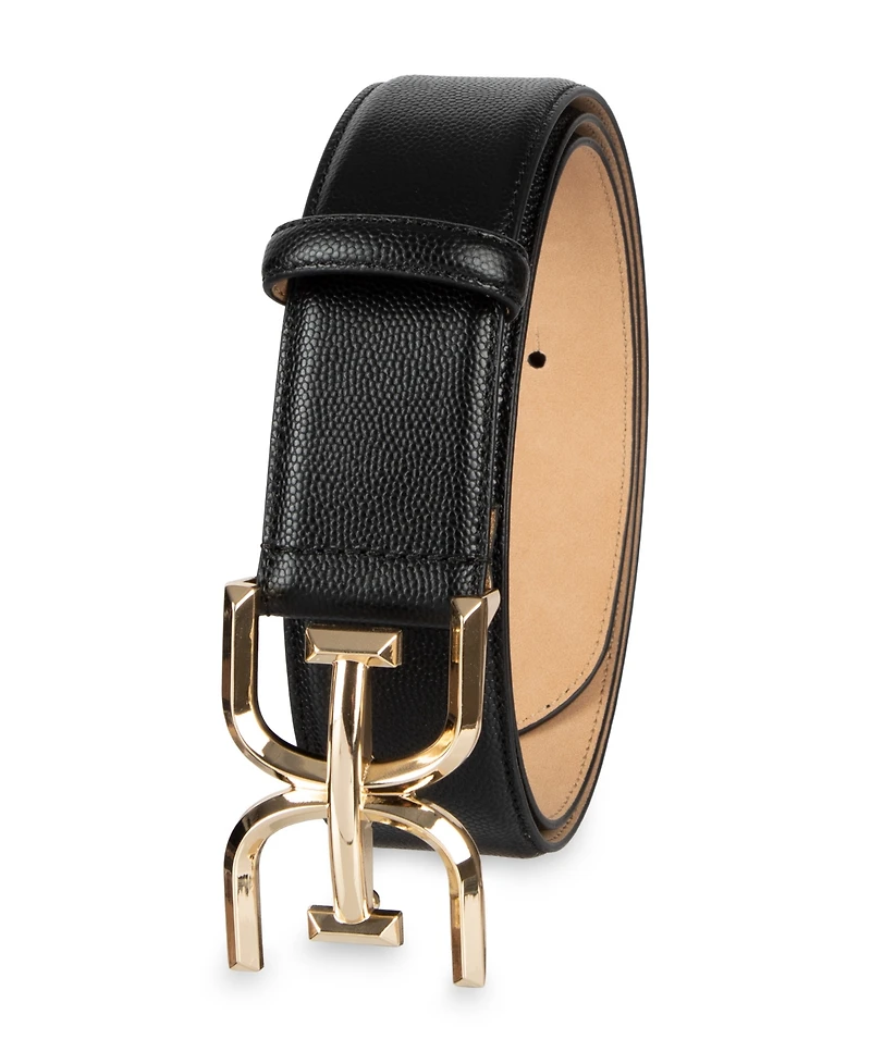 Sam Edelman Double-e Logo Plaque Belt