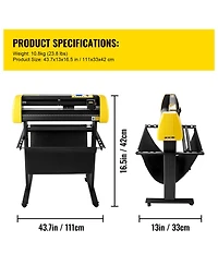 Sevorley Vinyl Cutter Machine with Camera Contour Cutting and Floor Stand
