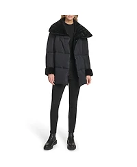 Andrew Marc Women's Emerson Mixed Media Belted Wrap Coat