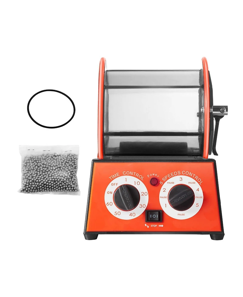 Sevorley Jewelry Rotary Tumbler, 11 lb Capacity Polisher with 5 Speeds and 60-Minute Timer for Gemstones and Coins