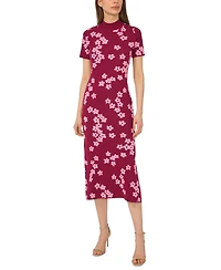 CeCe Women's Flower Jacquard Maxi Knit Dress