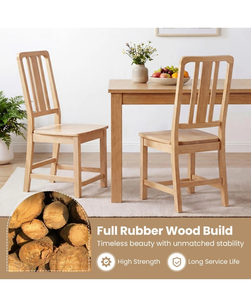 Sugift Rubber Wood Dining Chairs with Breathable Hollowed Backrest