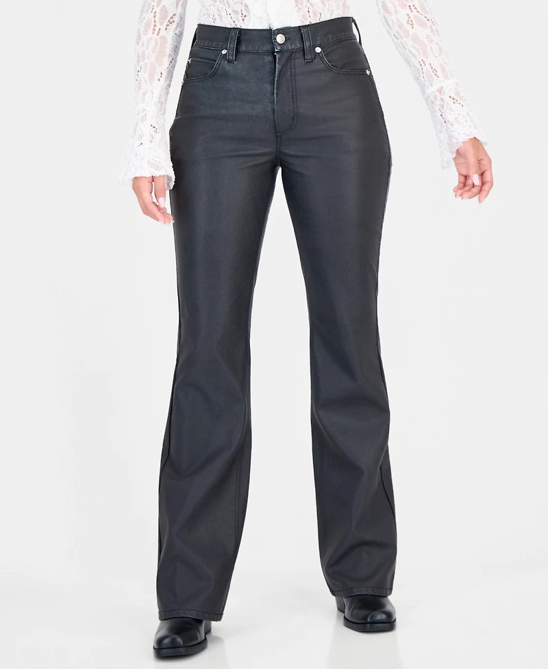 Free People Women's Double Knot High-Waisted Bootcut Faux Leather Pants