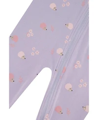 Deux par Baby Girls Cotton One Piece Pajama Purple Hedgehog Print