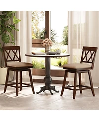 Sugift 24-Inch Counter Height Bar Stools Set of 4 with Upholstered Backrest