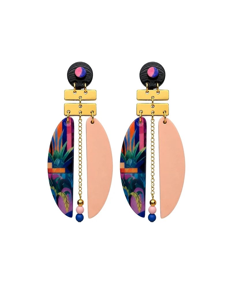 Swanky Designs Kaia Dangle Modern Statement Earrings