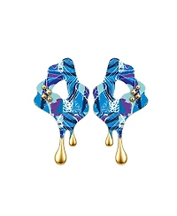 Swanky Designs Molten Drip Artistic Sculptural Statement Earrings