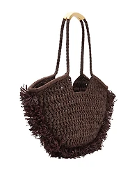 Mango Women's Natural-Fiber Shoulder Bag