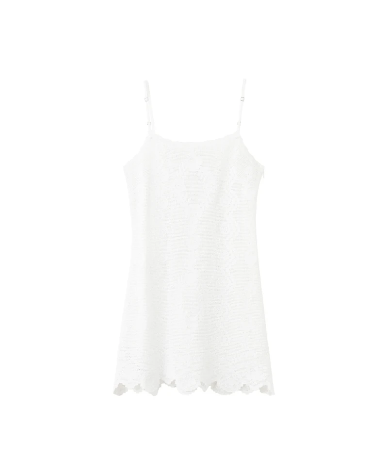Mango Women's Crochet Scalloped-Hem Sundress