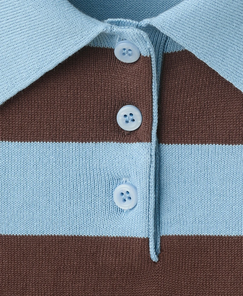 Mango Women's Striped Cotton Polo Shirt