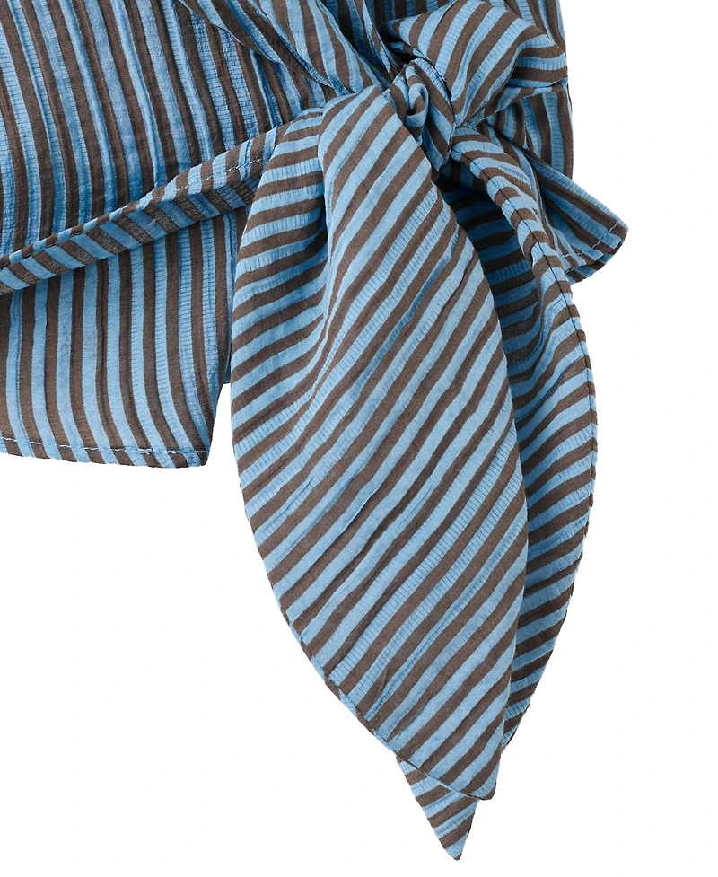 Mango Women's Striped Wrap Blouse