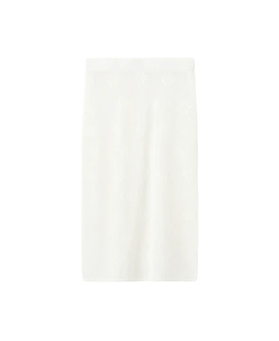 Mango Women's Floral Crochet Midi Skirt