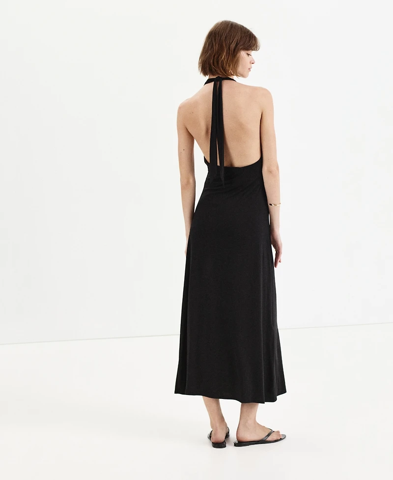 Mango Women's Draped Halter Midi Dress