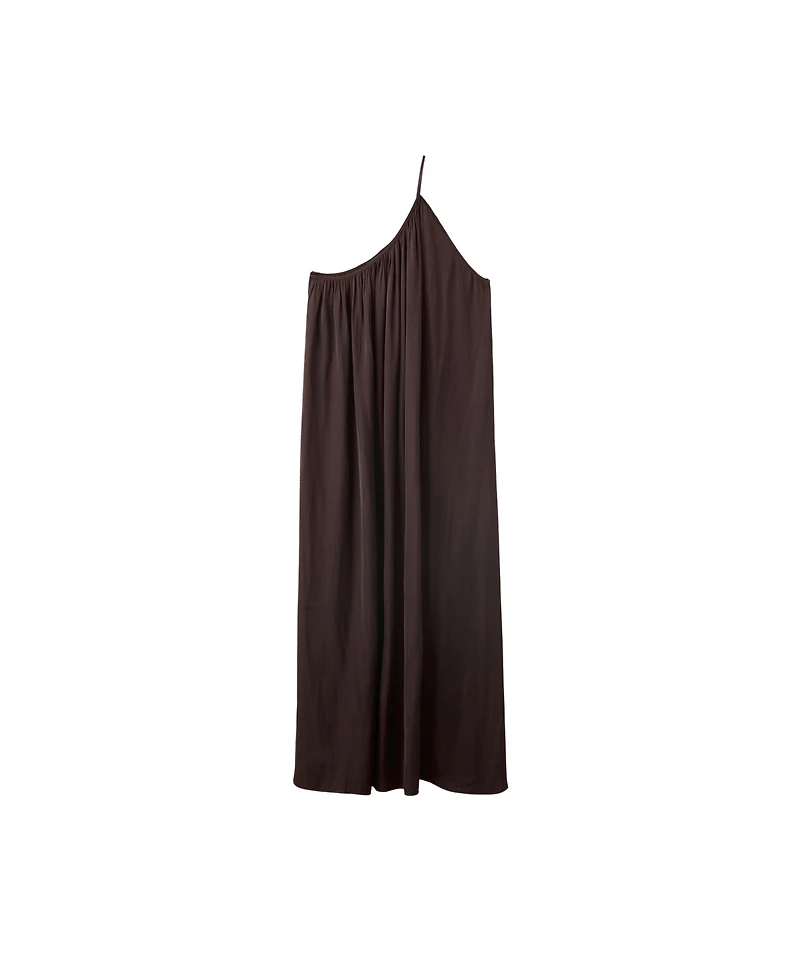 Mango Women's Ruched Asymmetrical Pleated Dress