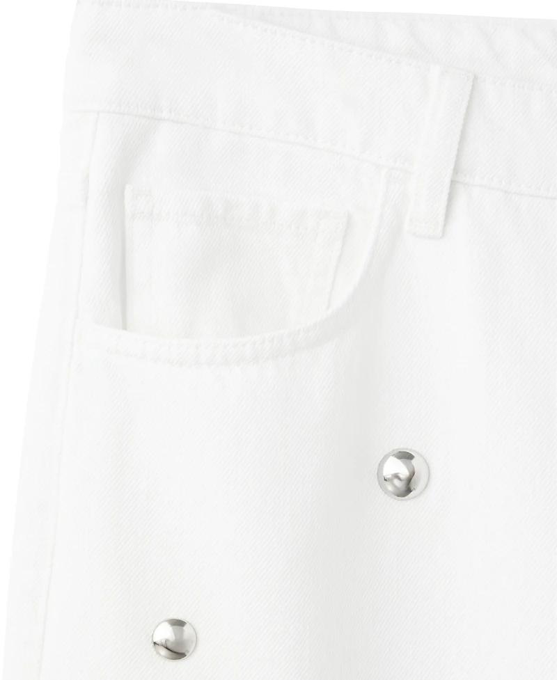 Mango Women's Wide-Leg Studded Jeans