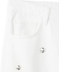 Mango Women's Wide-Leg Studded Jeans