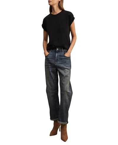 Reiss Women's Cotton-Jersey Crew Neck T-Shirt